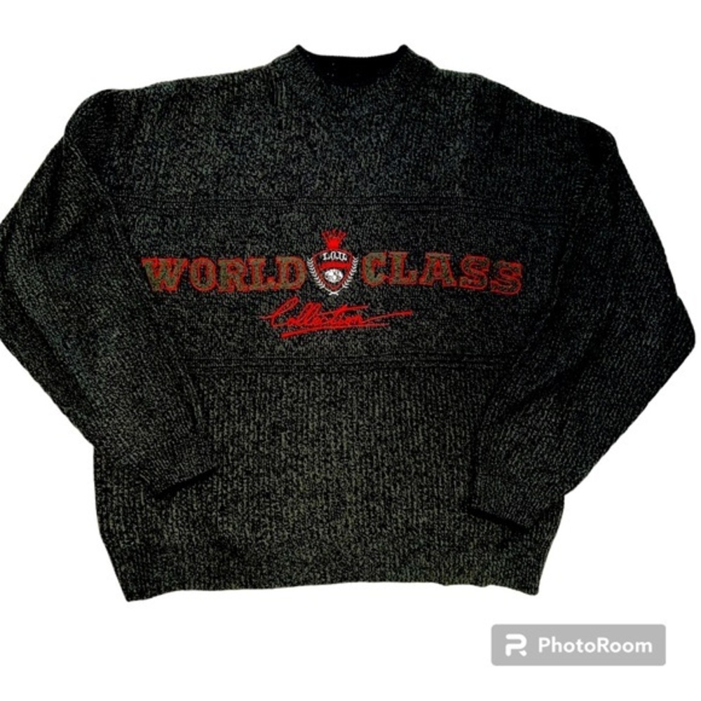 Vintage 90s Men’s I.O.U. Embroidered Mockneck Sweater Size Medium